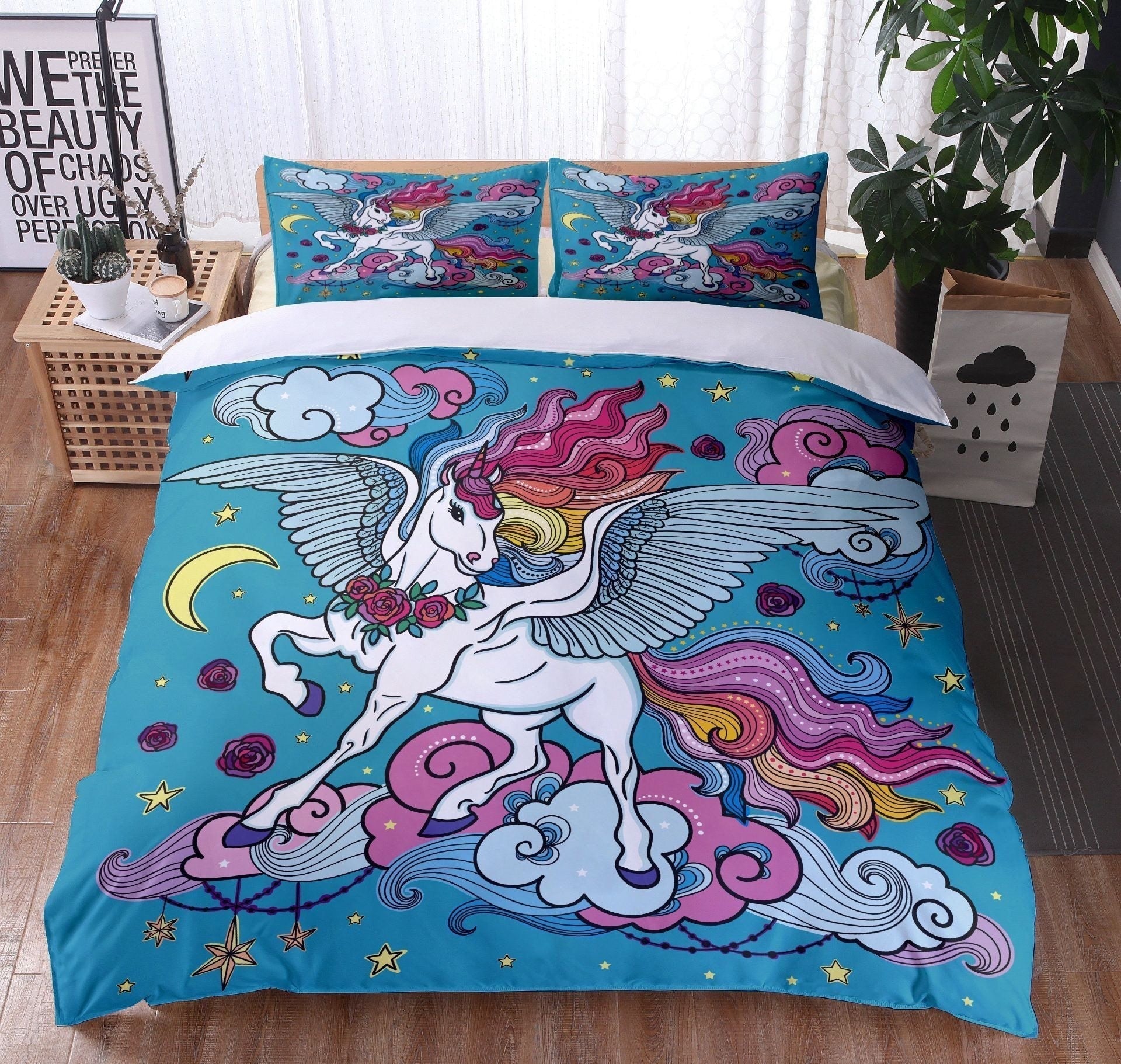 Niebieska Poszwa Na Kołdrę Magical Unicorn