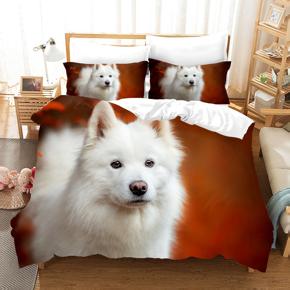 Pomarańczowa Poszwa Na Kołdrę Samoyed