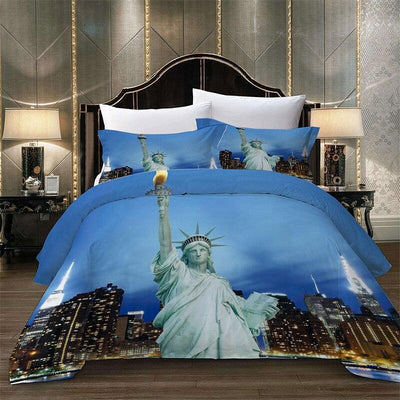 Niebieska Poszwa Na Kołdrę W Stylu Vintage New York