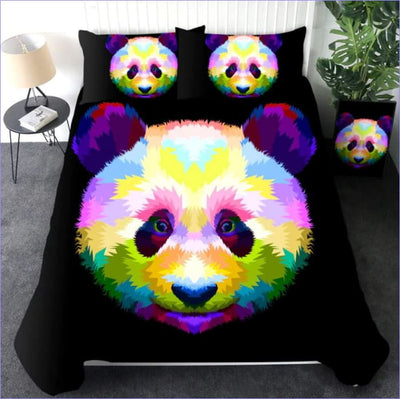 Wielokolorowa Poszwa Na Kołdrę Panda